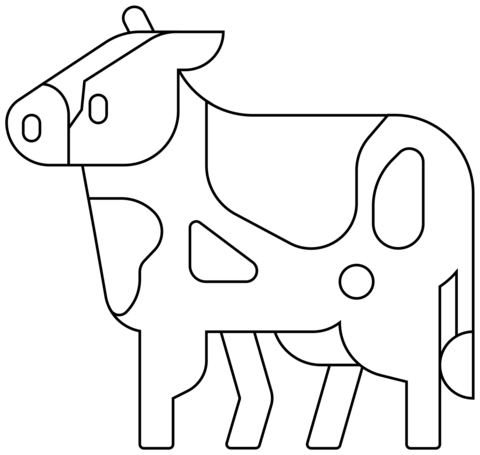 Cow Emoji Coloring Page